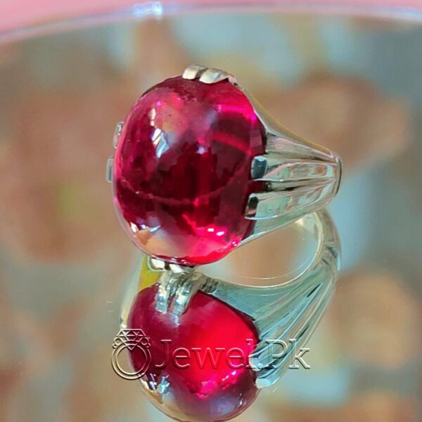 Anaari Yaqoot Pottaa Stone 925 Silver Handmade Ring 10