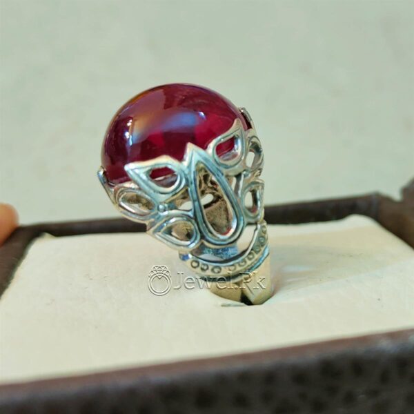 Anaari Yaqoot Pottaa Stone 925 Silver Handmade Ring 5