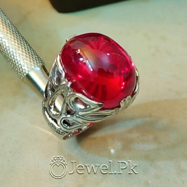 Anaari Yaqoot Pottaa Stone 925 Silver Handmade Ring 7