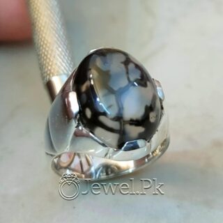 Spider Shajri Aqeeq Ring Chaandi