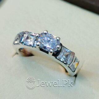 Italian Women Solitaire Ring - 925 Silver Chandi