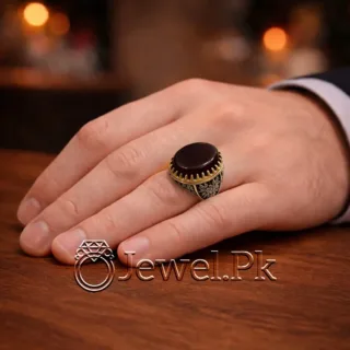 Natural Brown Agate aqeeq Ring Silver 925 Yemen Agate Ring 1