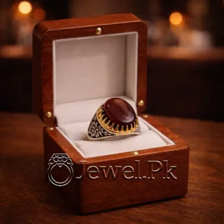 Natural Brown Agate aqeeq Ring Silver 925 Yemen Agate Ring 4