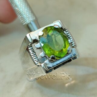 Natural Peridot Ring - 925 Silver Ring