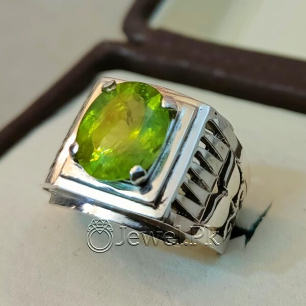 Natural Peridot Zabarjad Green Peridot Ring 925 Sterling Silver 4
