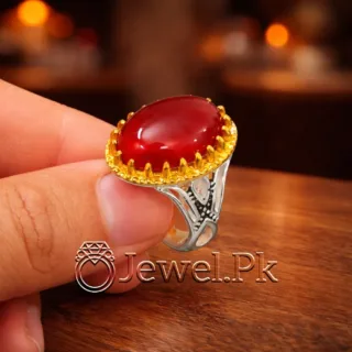 Natural red Agate aqeeq Ring Silver 925 Yemen Agate Ring 5