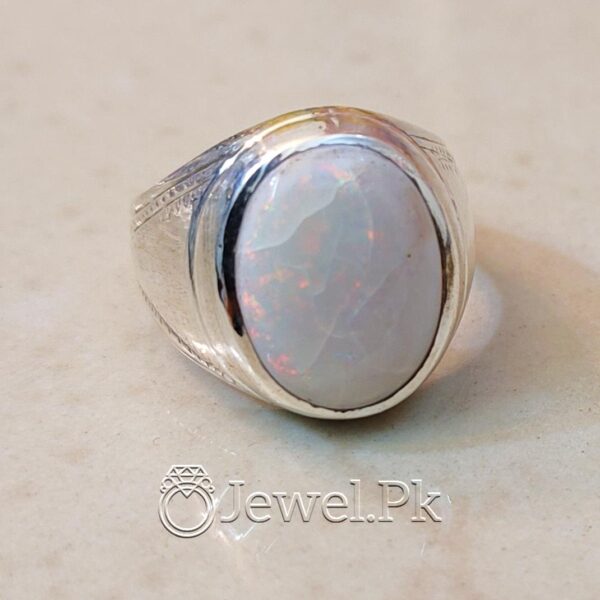 White Opal Ring 925 Silver 1