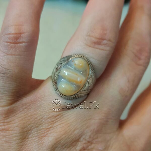 Natural Agate Yemen Aqeeq Ring in 925 Silver 4