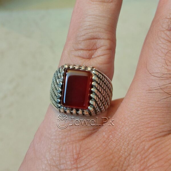 Natural Yemen Agate Yamani Aqiq Ring Beautiful Brown Haqiq 3