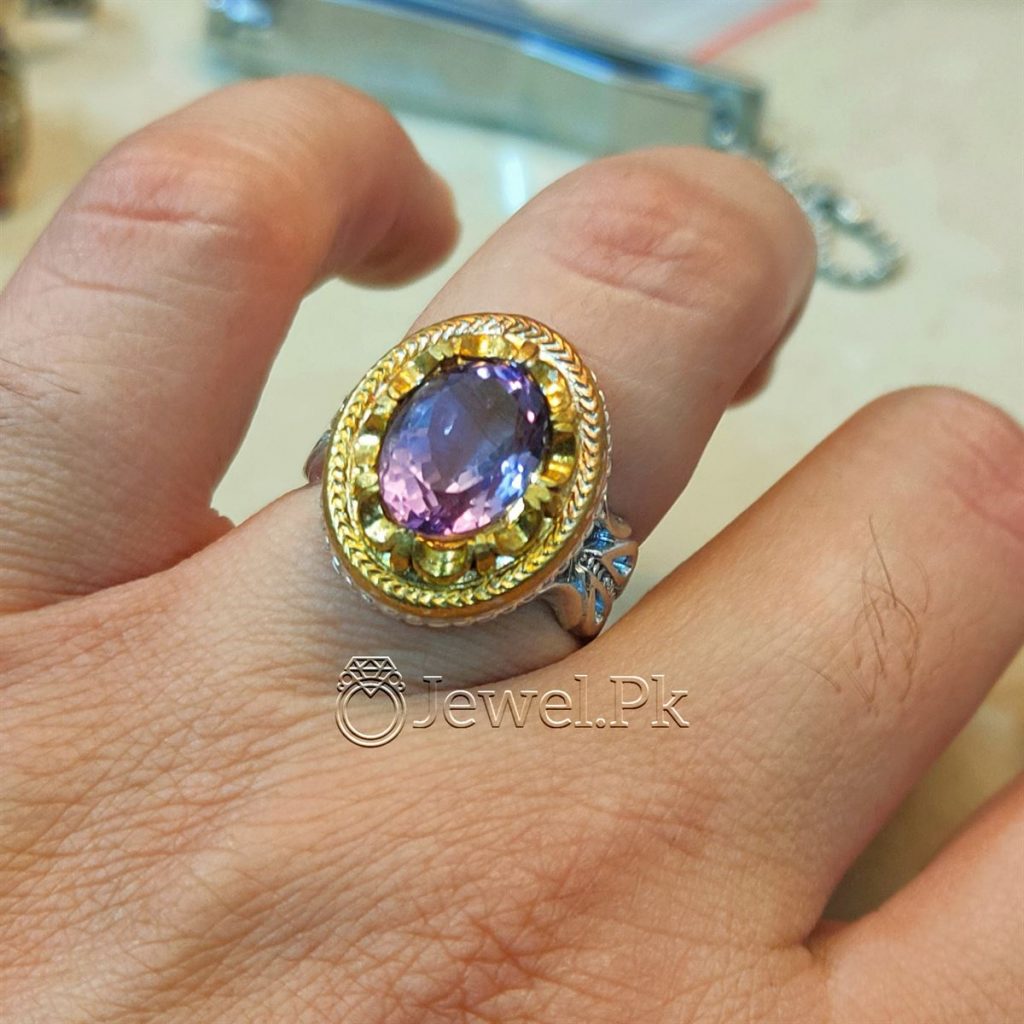 Natural Amethyst Ring - Original Amethyst - Handmade Ring of 925 Silver