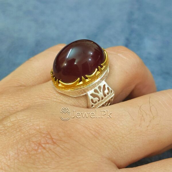 Natural Irani Agate - Irani Aqeeq Ring 925 silver (9)