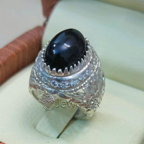 Black Aqeeq ring + Black Agate Ring