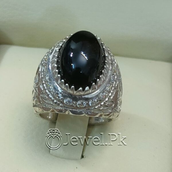 Black Aqeeq ring + Black Agate Ring