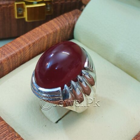 Natural Irani Agate - Irani Aqeeq + Brown Agate + Brown Aqeeq Silver Ring