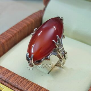 Natural Irani Agate - Irani Aqeeq + Brown Agate + Brown Aqeeq Silver Ring