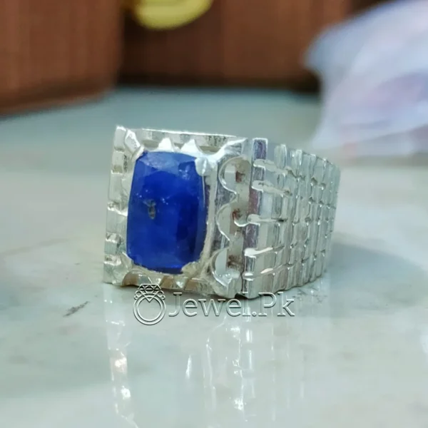 Ceylon Sapphire Ring 925 Silver Chandi - Neelum Ring - Siri Lankan Sapphire
