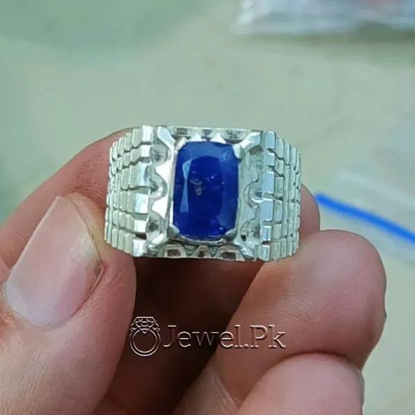 Ceylon Sapphire Ring 925 Silver Chandi - Neelum Ring - Siri Lankan Sapphire