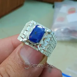 Ceylon Sapphire Ring 925 Silver Chandi - Neelum Ring - Siri Lankan Sapphire