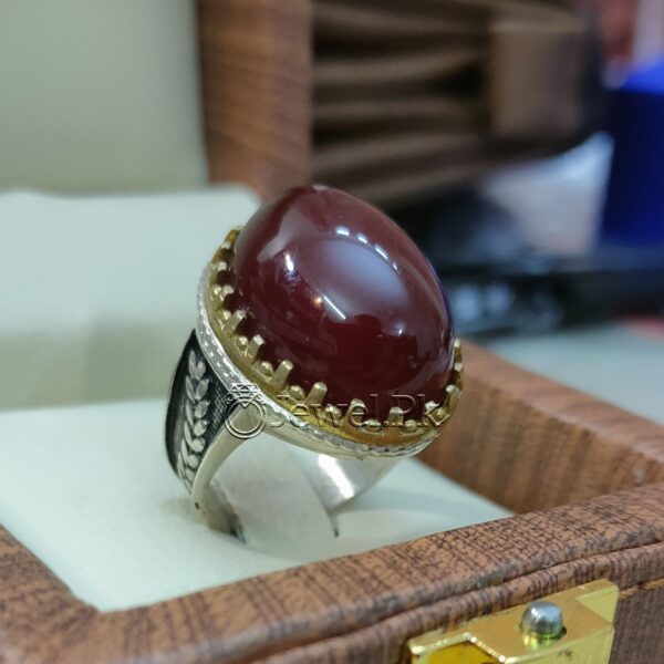 Natural Irani Agate - Irani Aqeeq Ring 925 silver (9)