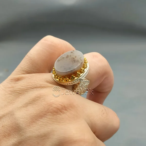 Natural Agate Ring - 925 Silver - Chaandi Ring