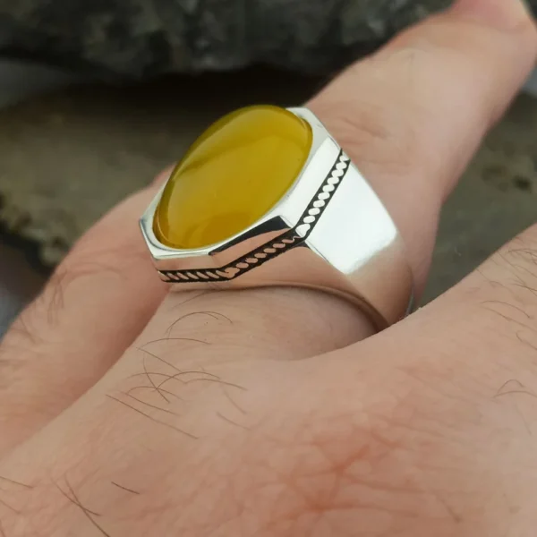 Yellow Agate - Zard Aqeeq Ring