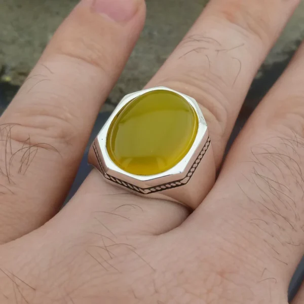 Yellow Agate - Zard Aqeeq Ring