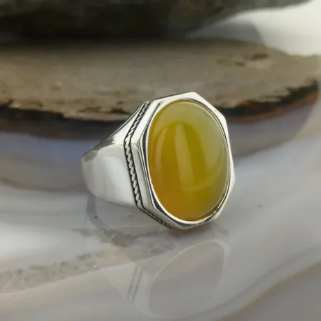 Yellow Agate - Zard Aqeeq Ring