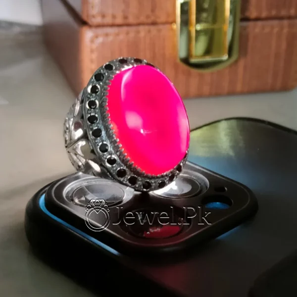 Black Aqeeq Stone - Black Agate Ring - 925 Silver Ring