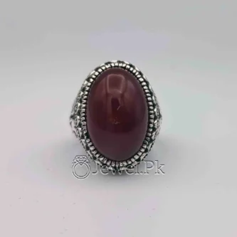 Natural Agate Stone - 925 Silver Ring - Aqeeq Ring + Aqiq Rings