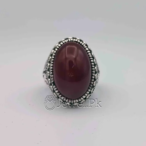 Natural Agate Stone - 925 Silver Ring - Aqeeq Ring + Aqiq Rings