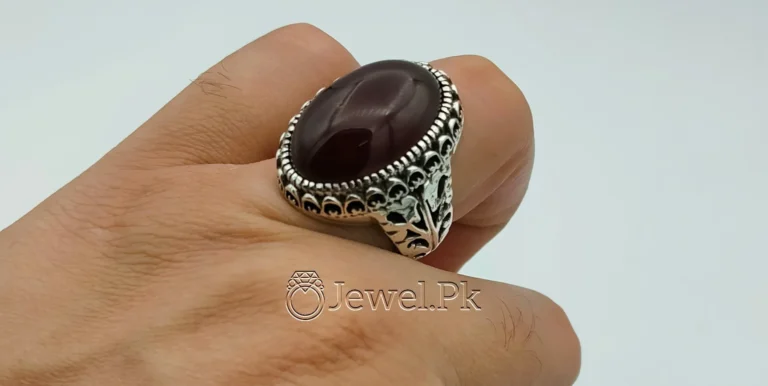 Natural Agate Stone - 925 Silver Ring - Aqeeq Ring + Aqiq Rings