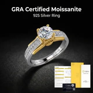 Moissanite GRA Ring Italian Silver 925 31