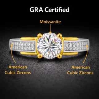 Moissanite GRA Ring Italian Silver 925 4