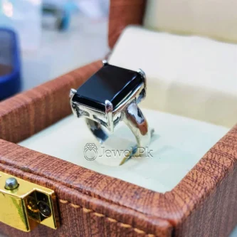 Black Agate Women Ring - Black Aqeeq Ring