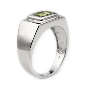 Natural Green Peridot Ring Men 925 Sterling Silver Flawaless Peridot Green Stone 2 1