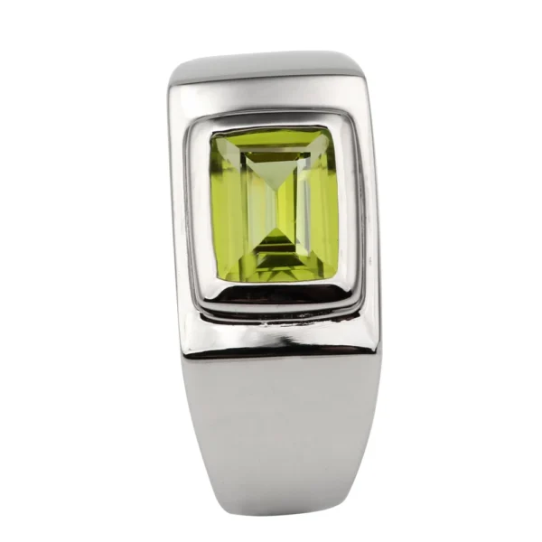 Natural Green Peridot Ring Men 925 Sterling Silver Flawaless Peridot Green Stone 5 1