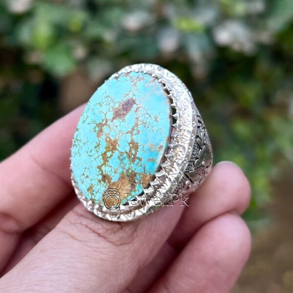 Heavy Turquoise Ring Shajri Feroza Ring