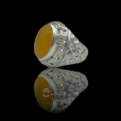 Yellow Agate Ring - Zard Aqeeq Ring - Irani Agates -