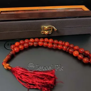 Red Agate (Aqeeq) Tasbih 33 Beads - Agate Tasbeeh