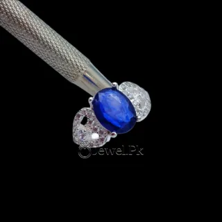 Royal Blue Natural Sapphire Neelam Ring 925 Silver Chandi - Lab Certified