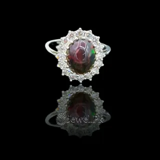 Black Opal - Fire Opal + Opal Ring + Big Opal Stone - Original Fire Opal