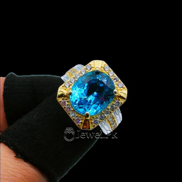 Swiss Blue Topaz Ring 925 Silver
