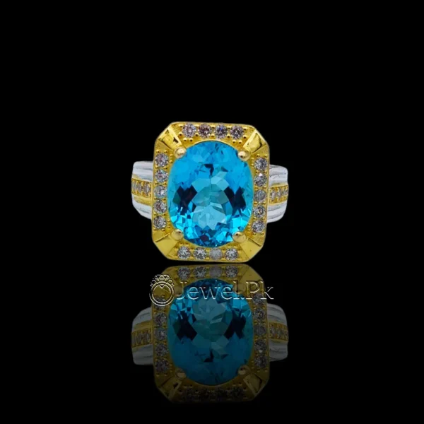 Swiss Blue Topaz Ring 925 Silver