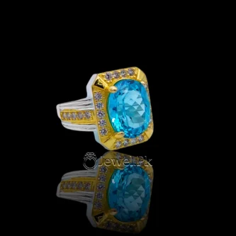 Swiss Blue Topaz Ring 925 Silver