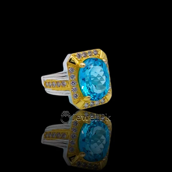 Swiss Blue Topaz Ring 925 Silver