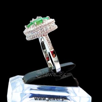 emerald ring for ladies + zamurd ring women + real gemstone rings silver chandi