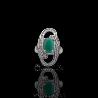 emerald ring for ladies + zamurd ring women + real gemstone rings silver chandi
