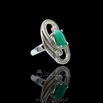 emerald ring for ladies + zamurd ring women + real gemstone rings silver chandi