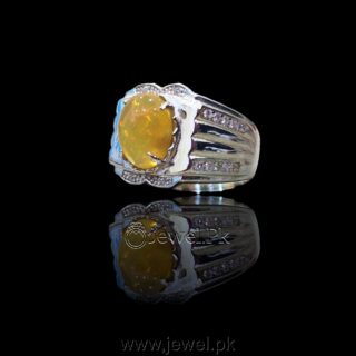 Natural Fire Opal Ring 925 Silver