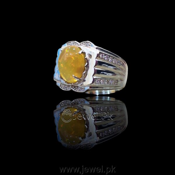 Natural Fire Opal Ring 925 Silver